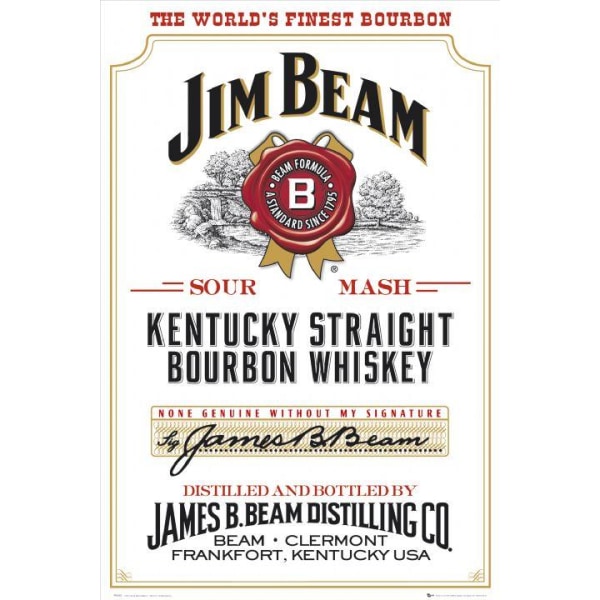 Jim Beam Whiskey - Bottle Label Multicolor