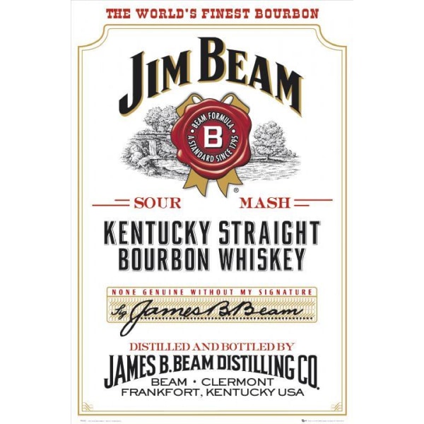Jim Beam Whiskey - Bottle Label multifärg