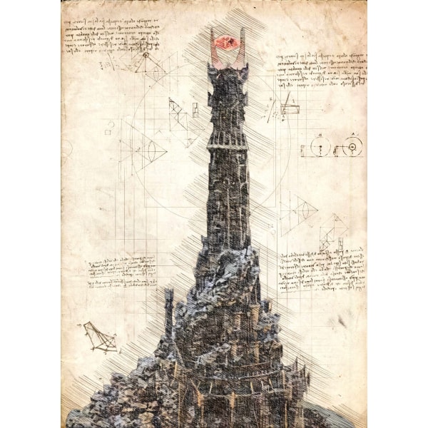 A3 Print - Barad Dur - Saurons mørke tårn Multicolor