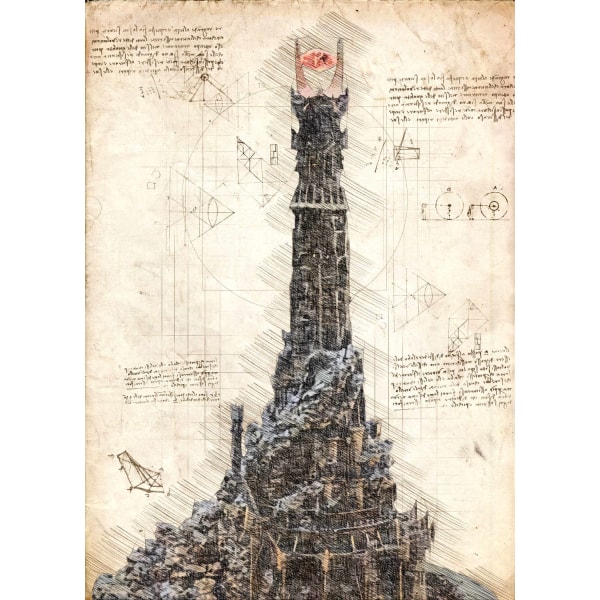 A3 Print - Barad Dur - The dark tower of Sauron Multicolor