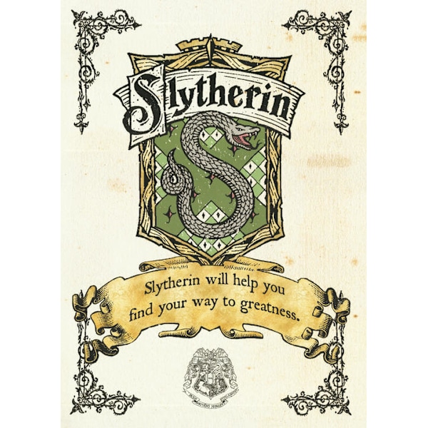 A3 Print - Harry Potter - Slytherin Crest multifärg