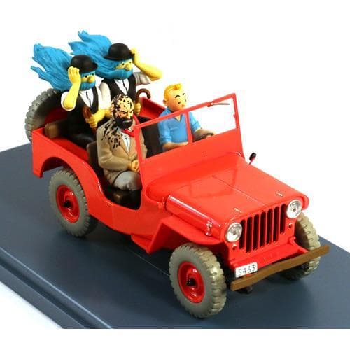 Tintin - 1:24 Modellbil #47 - Röd Jeep Willys multifärg