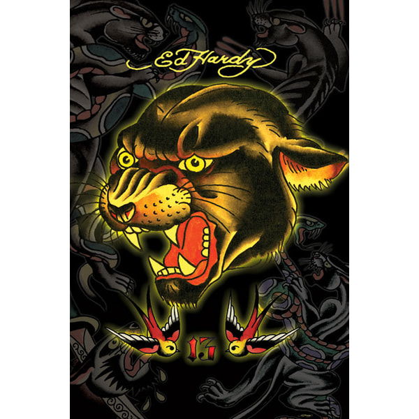 Ed Hardy Poster Panther Multicolor