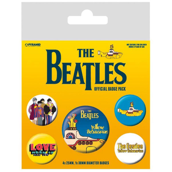 Badge Pack - The Beatles (keltainen sukellusvene) Multicolor