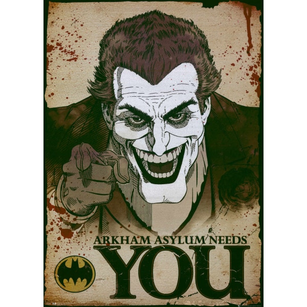 A3 Print - The Joker - Arham Asylum Needs You multifärg