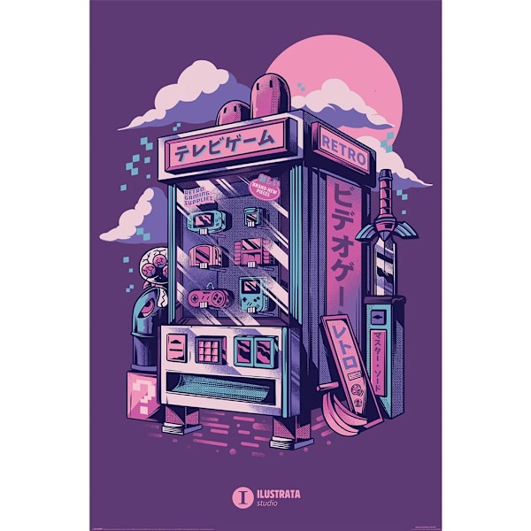 Poster - ILUSTRATA (RETRO VENDING MACHINE) multifärg