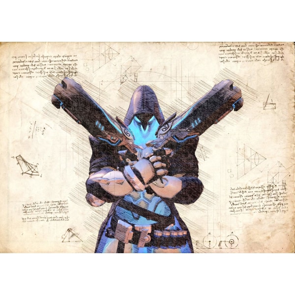A3 Print - Overwatch artwork - Reaper multifärg