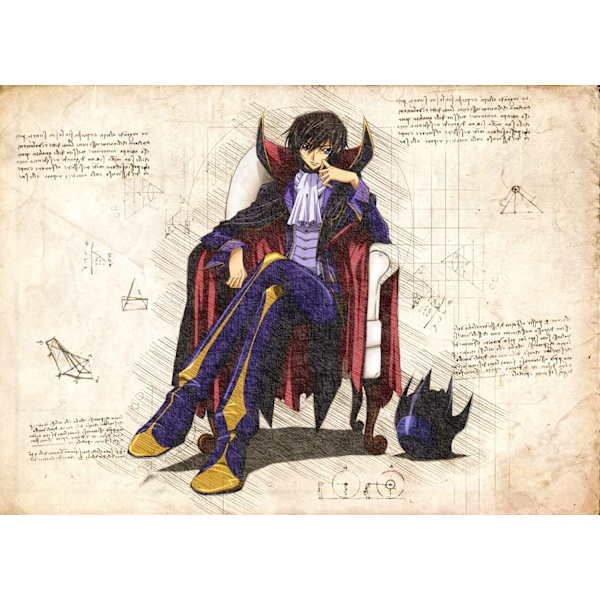 A3 Print - Code Geass - Zero Lelouche multifärg