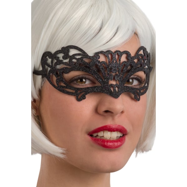 Ansiktsmask - Black glitter mask multifärg