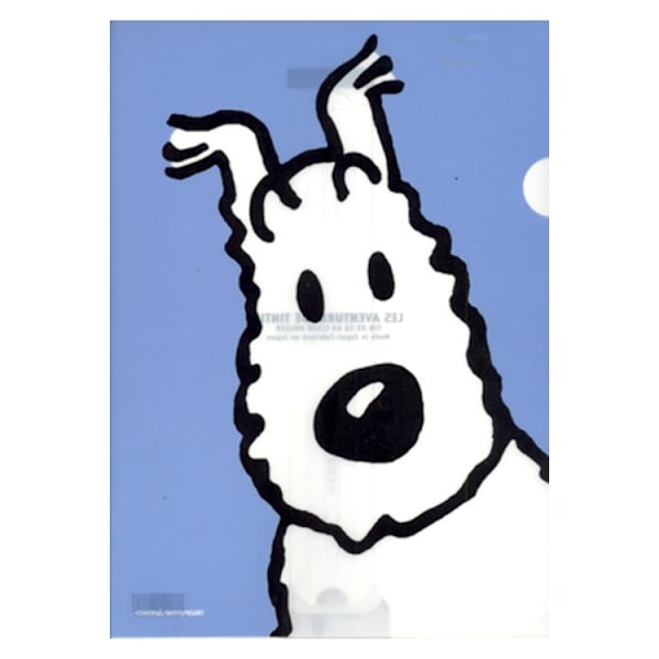 Tintin - Plastficka A4 - Milou - Ljusblå multifärg