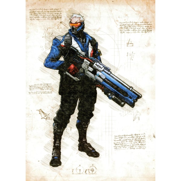 A3-print - Overwatch-kunstværk - Soldat Multicolor