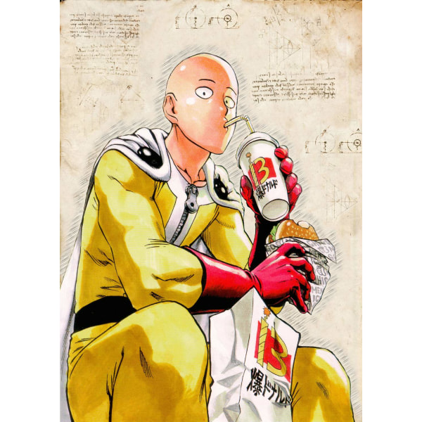 A3 Print - One Punch Man - Drink Multicolor