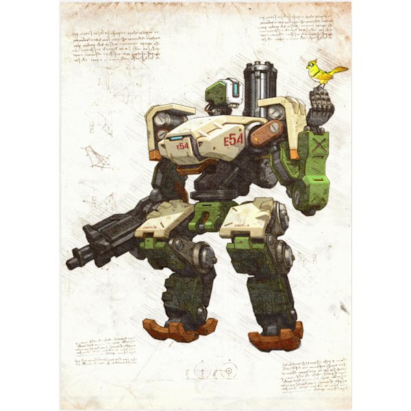 A3 Print - Overwatch artwork - Bastion multifärg