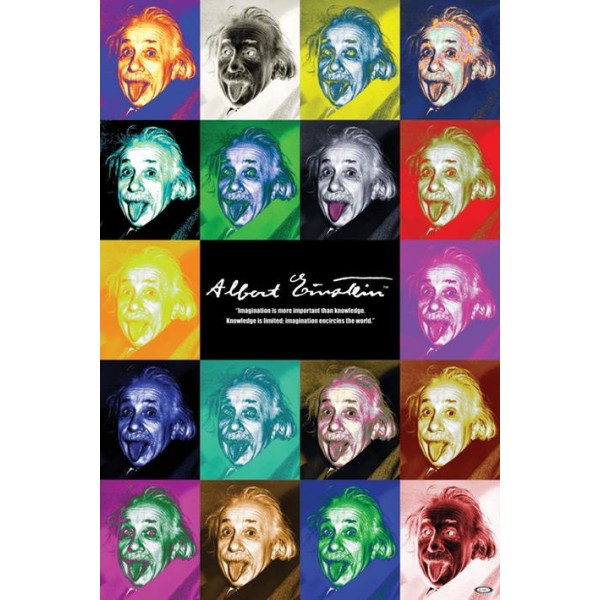 Albert Einstein pop art quote multifärg