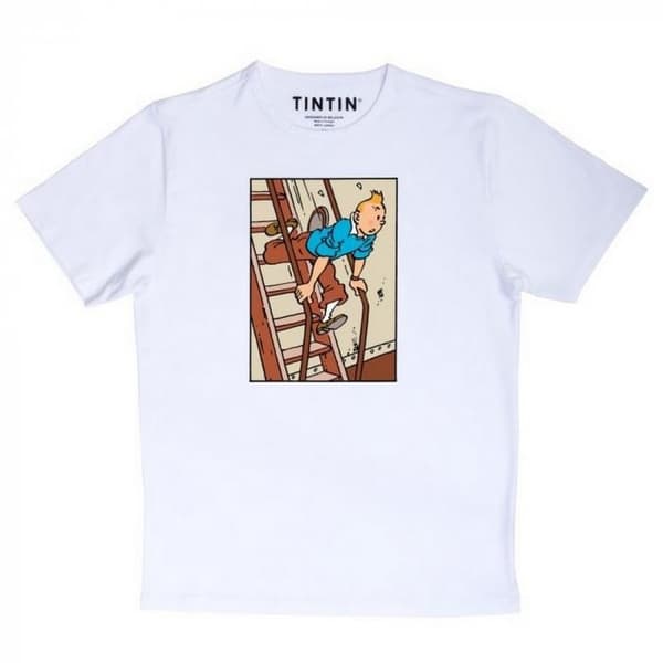 Tintin - T-Shirt - Tintin i trappen multifärg M