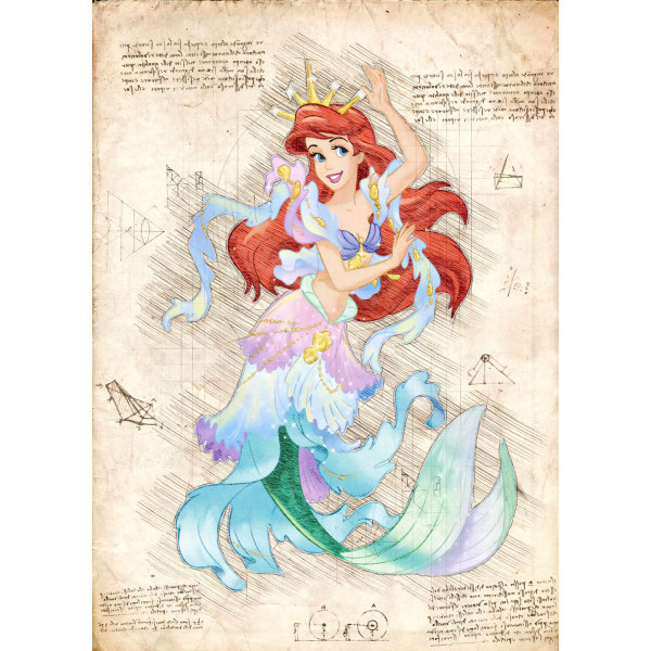 A3 Print - Disney - Ariel 1 multifärg