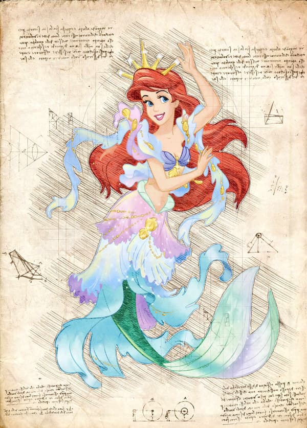 A3 Print - Disney - Ariel 1 multifärg