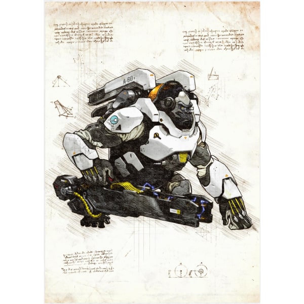 A3 Print - Overwatch artwork - Winston Multicolor