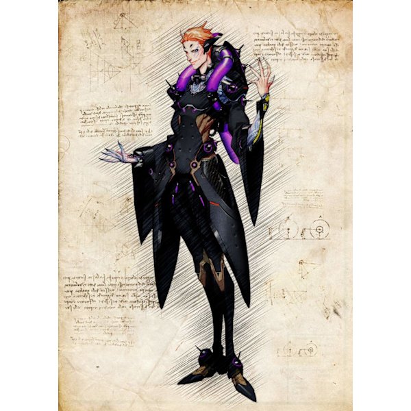 A3 Print - Overwatch artwork - Moira multifärg