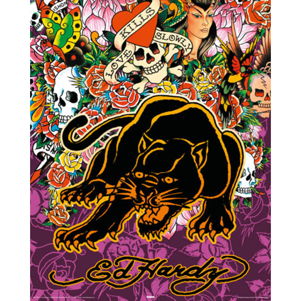Ed Hardy Poster Black Panther Multicolor