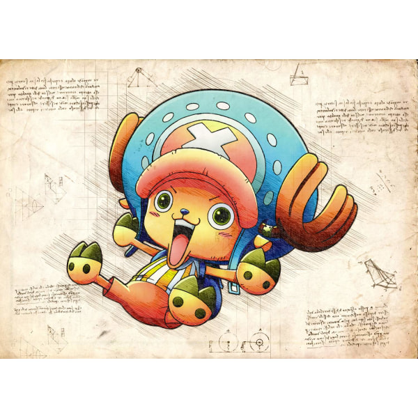 A3 Print - One Piece - Tony Tony Chopper multifärg