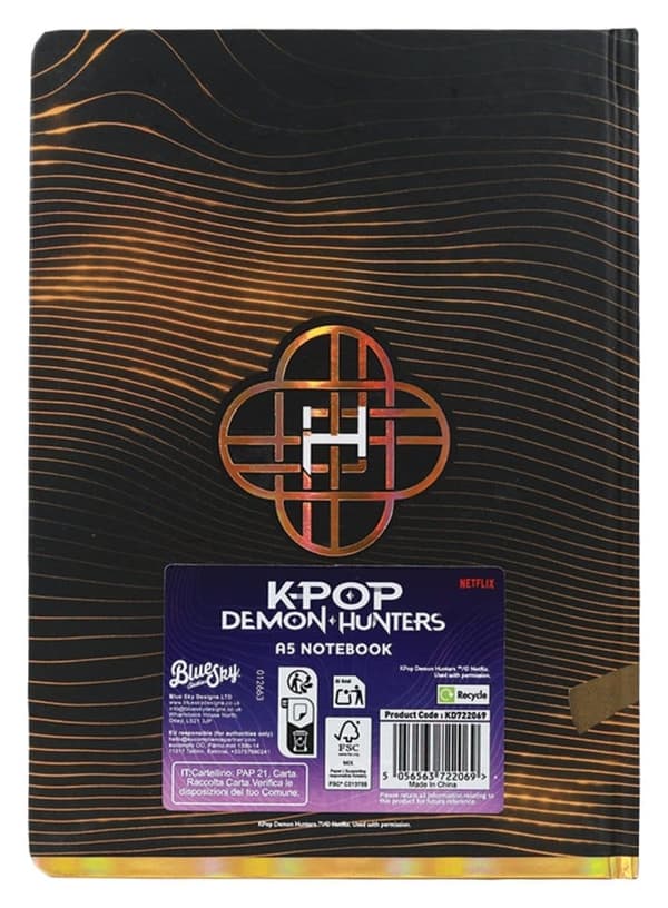 Anteckningsbok - KPop Demon Hunters – A5 Notebook Golden multifärg