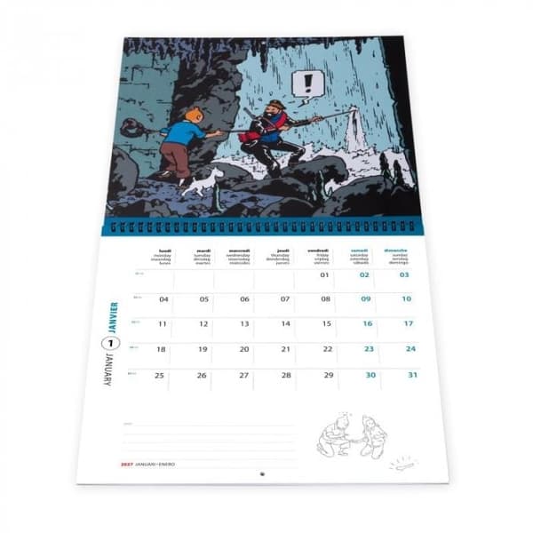 Tintin - Väggkalender 30 x 30 cm 2027 multifärg