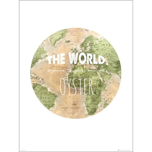 Exklusivt Art Print - The world is your oyster - Text Multicolor