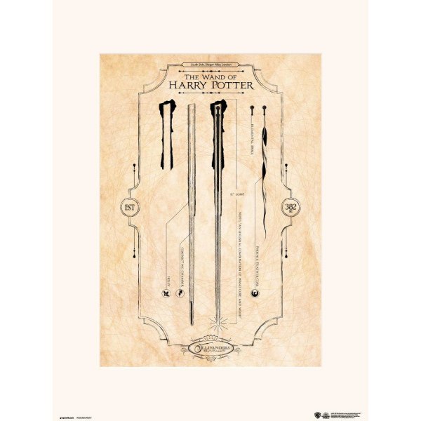 HARRY POTTER - THE WAND - Art Print multifärg