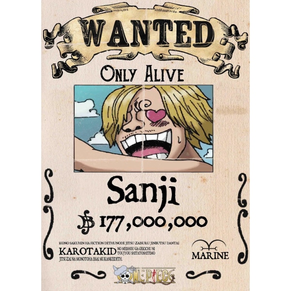 A3 Print - One Piece - Sanji Wanted Multicolor