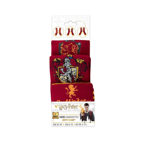 Harry Potter - Strumpor - Gryffindor 3-Pack multifärg one size