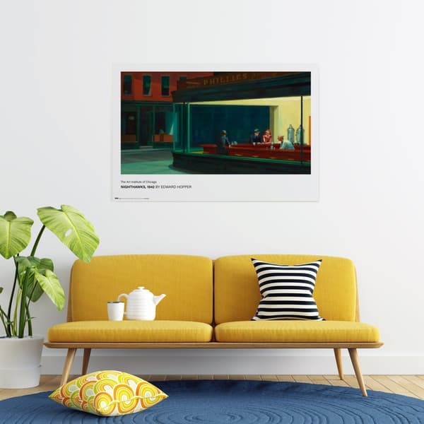 Poster - Edward Hopper – Nighthawks Multicolor