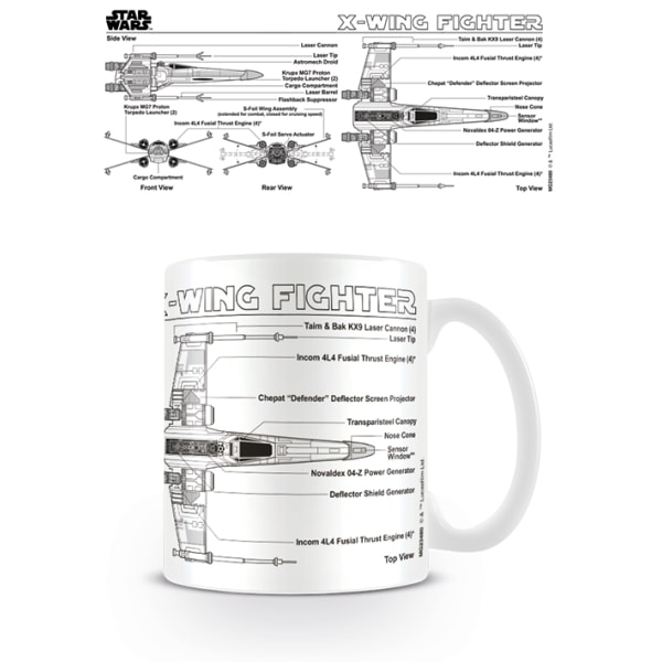 Star Wars - X-Wing Fighter Sketch - Mugg multifärg