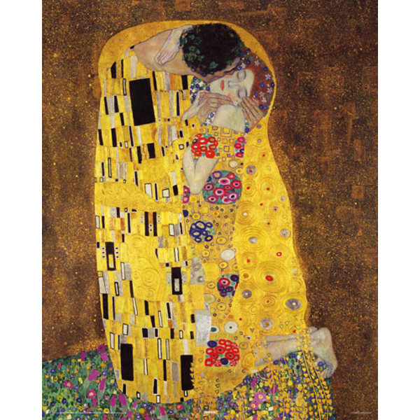 Gustav Klimt -Kissen, Kysset, Der Kuss Multicolor