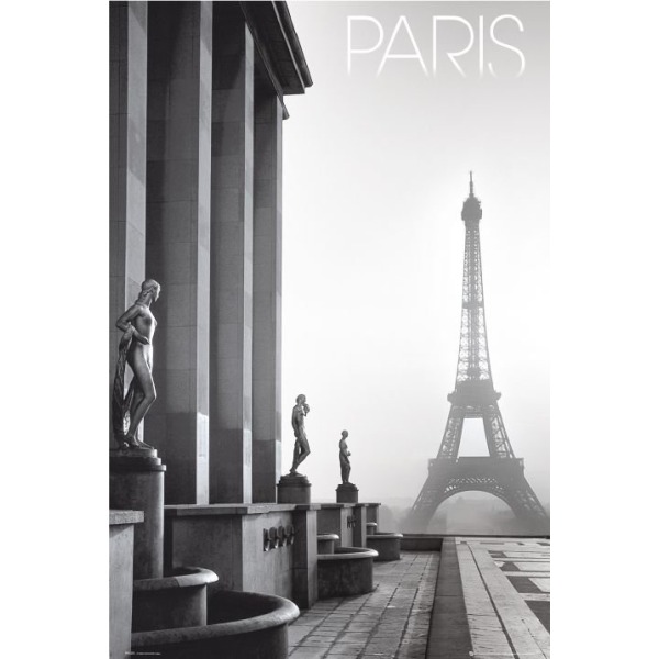 Paris - Eiffeltornet Black and White multifärg