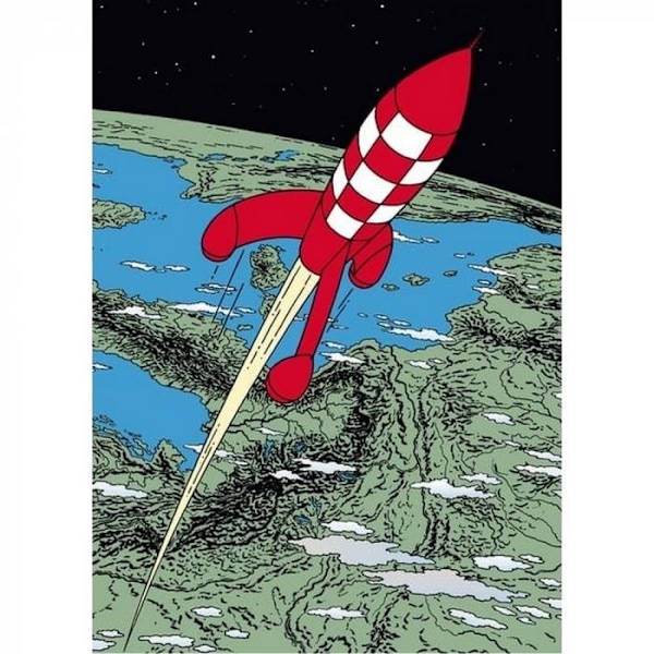 Tintin - Plastficka A4 - Raket lämnar jorden Multicolor