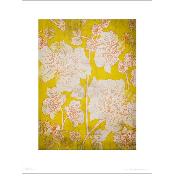 Eksklusiivinen taidevedos - Flowes Yellow - Kukat keltaisena Multicolor