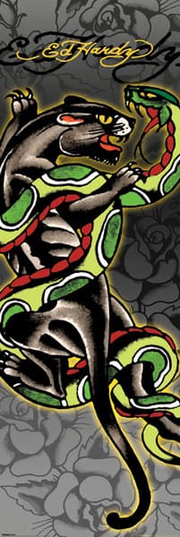 Ed Hardy Poster Panther och Snake multifärg