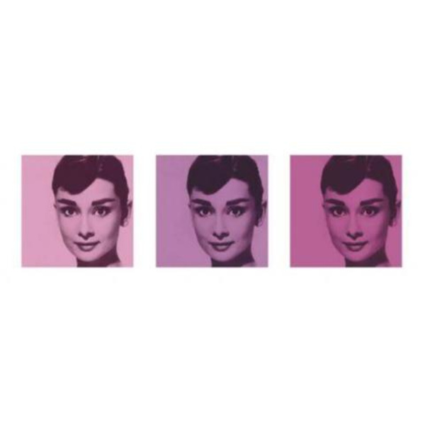 Audrey Hepburn - Pink triptych multifärg