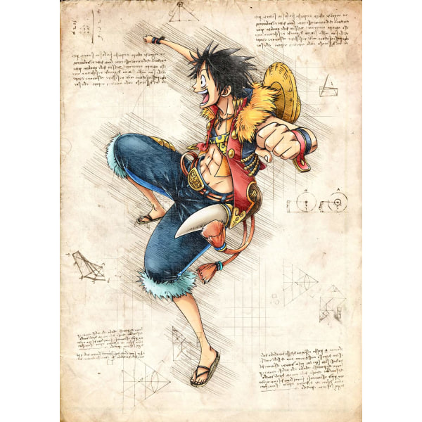 A3-print - One Piece - Luffy Jump Multicolor