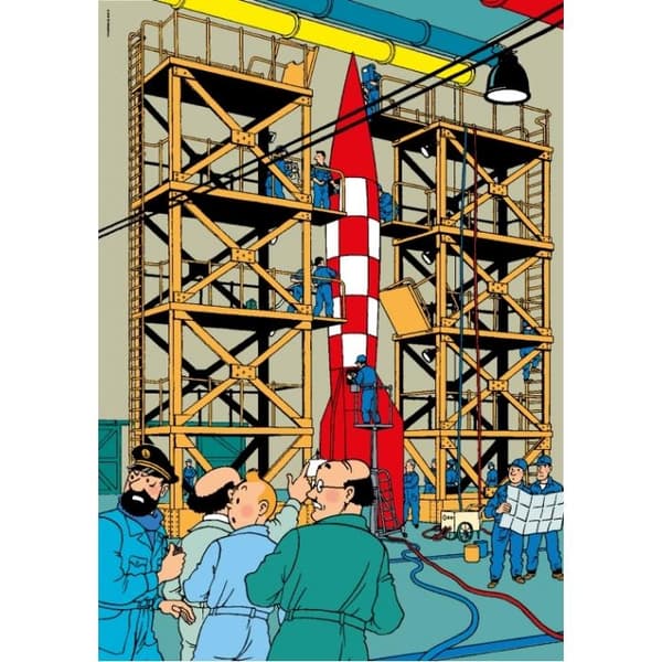 Tintin - Pussel - Raketen med ramper multifärg M