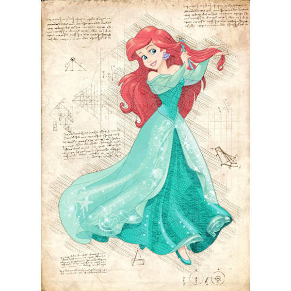 A3 Print - Disney - Ariel 3 multifärg