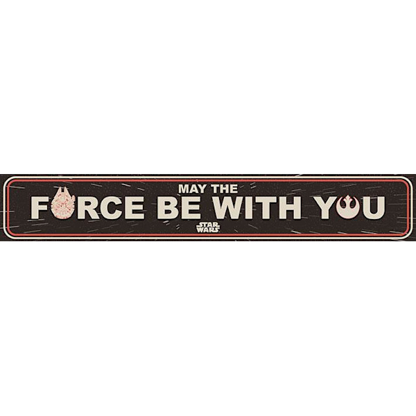 Star Wars (May The Force Be With You) - Exklusivt tryck på trä.13 x 80cm multifärg