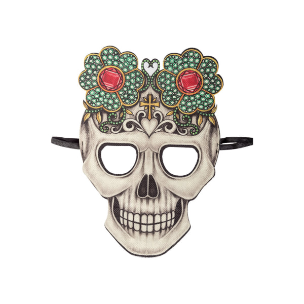 Ansiktsmask - Skull mask with flowers multifärg