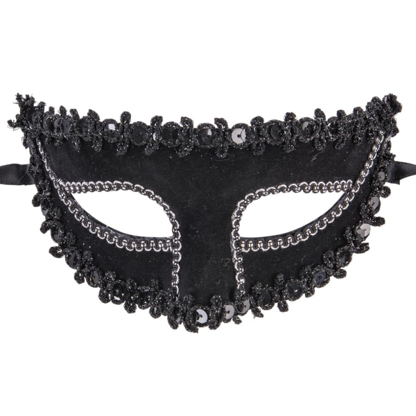 Ansiktsmask - Mask with black fabric and trimmings multifärg