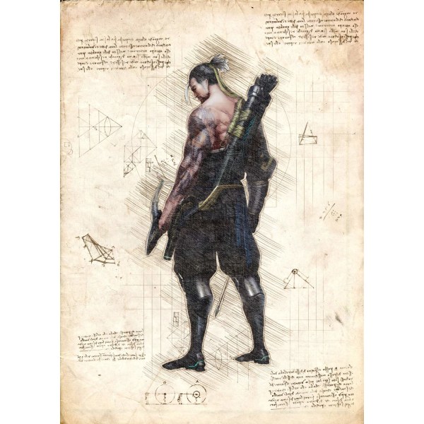 A3 Print - Overwatch artwork - Hanzo 2 Multicolor