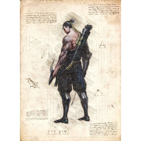 A3 Print - Overwatch artwork - Hanzo 2 multifärg