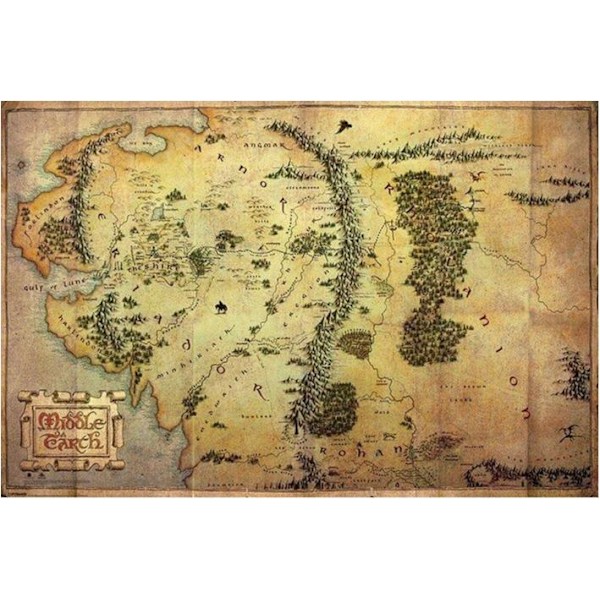 Middle Earth - The Hobbit - Journey Map multifärg