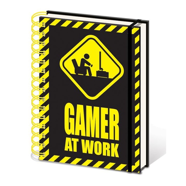Anteckningsbok - Gamer At Work (Caution Sign) Multicolor
