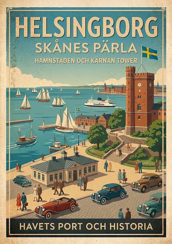 A3 Print - Helsingborg – havets port och historia multifärg